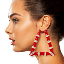 Red Trapezoid Bamboo Hoops - $38.49