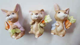 Vintage Home Interior 3 piece Rabbit Set, each with Carrots - $14.99