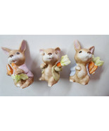 Vintage Home Interior 3 piece Rabbit Set, each with Carrots - $20.56 CAD