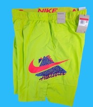 Nike Dri FIT Mens Shorts Running Training Flex Woven LARGE Lime Green Retro  - £22.03 GBP