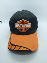 Harley-Davidson Black Orange Bar &amp; Shield Ball Cap One Size Fits All - £10.10 GBP