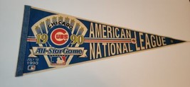 Chicago Cubs Pennant - 1990 MLB All Star Game- Felt Banner Flag - Full Size 30&quot; - £15.82 GBP