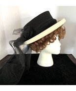 Vintage Montgomery Ward Ladies Wool Hat w Netting w Original Tag - €15,59 EUR