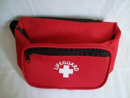 Lifeguard Fanny Pack Bag Adjustable Strap 3 Compartments Red  - £23.59 GBP