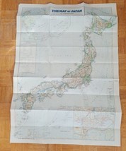 Nitchi Map of Japan 1:2000000 VTG 1964 42&quot;x30&quot; Topographical English Tokyo Made - £13.52 GBP