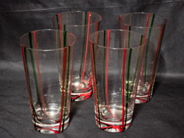 Pier 1 Imports / Block Crystal YULETIDE Iced Tea Highball Glass - Set Of 4 - $567.44 MXN