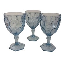 3 Fostoria Wine Goblets Moonstone Glasses Light Blue Glass Vintage Mid C... - $39.59