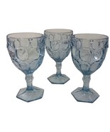3 Fostoria Wine Goblets Moonstone Glasses Light Blue Glass Vintage Mid C... - £31.00 GBP