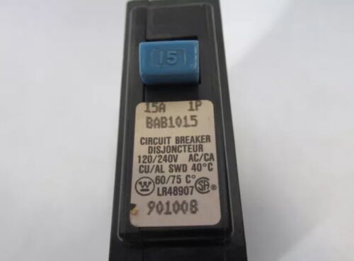Westinghouse BAB1015 Circuit Breaker 15A 120/240V 1 Pole USED - $21.40