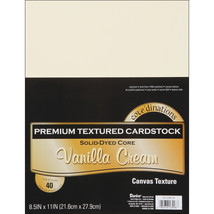 Canvas Cardstock 8.5 X11 Inches Vanilla Cream - £19.52 GBP