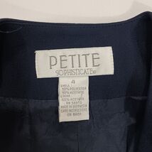 Petite Sophisticate Women's Blue/White Stripes 1-Button Blazer Jacket Size 4 image 2