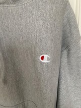 Champion Reverse Weave Hoodie Sweatshirt Mens Large Gray Pullover Front Pocket - $29.99