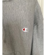 Champion Reverse Weave Hoodie Sweatshirt Mens Large Gray Pullover Front ... - £23.90 GBP