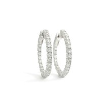 Inside Out Diamond Hoop Earrings 14K White Gold, 1.29 CTW - £2,393.62 GBP
