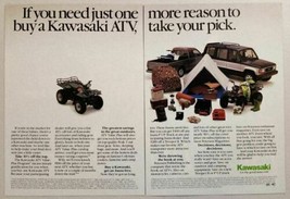 1987 Print Ad Kawasaki Quad Cycles ATV,Isuzu Pickup &amp; Trooper II - $12.08
