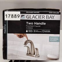 Glacier Bay Nadina 4 in. Centerset Double Handle Brushed Nickel Bathroom... - $44.30