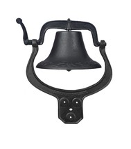 Dinner Bells Door Bell Large Cast Iron Bell Black - £79.71 GBP