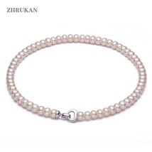 Natural Freshwater Pearl Necklace Jewelry 925 Sterling Silver Pearl Choker Neckl - £21.16 GBP