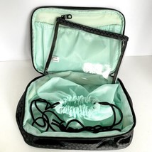 Cute Nylon Travel Cosmetic Makeup Bag Turquoise Black Toiletry Beauty Organizer - £10.34 GBP