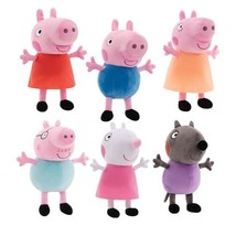 Set of 6 Plush Toys Peppa Pig  8 inch each. Collectible Rare. NWT - £37.45 GBP