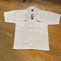 White Button Up Polo Shirt Mens Short Sleeve Sz XL Bare Fox B-Fox - £11.86 GBP