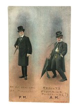1908 Antique Postcard AM PM Man Results Ptomaine Poisening Comic Humor  ... - $7.53