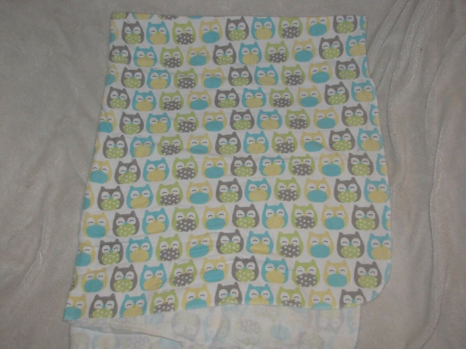 Carter s Owl Baby Blanket White Blue Green and 50 similar items