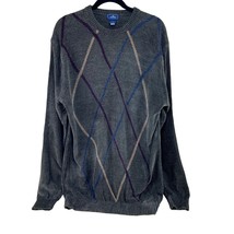 Dockers Men&#39;s Crewneck Pullover Argyle/Diamond Sweater Size L Brown Soft - £7.74 GBP
