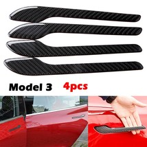 Car Door Handle Anti-scratch Sticker Real   Trim Fit For  Model 3 S X External A - £28.98 GBP