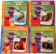 Sesame Street Book Childs Set 4 Horses Reptiles Fish Things That Go Educational - £10.21 GBP