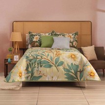 TIFANNY FLOWERS REVERSIBLE BEDSPREAD SET SHEET SET AND CURTAINS 11 PCS F... - $217.79