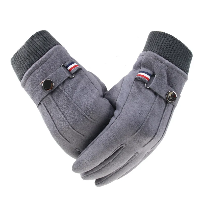 Men&#39;s Winter Gloves  Warm Split Finger Gloves Outdoor  Driving Buckle Design Mal - £75.03 GBP