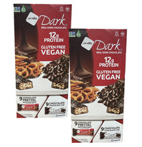 2 Packs Nugo Dark 18 Ct Bars 9 Pretzel&amp;Sea Salt 9 Chocolate Chip  Vegan Protein - £49.64 GBP