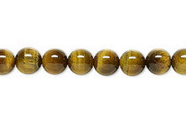 4mm Natural Brown Tiger Eye Round Beads, 1 15in Strand, stone, tigereye - $8.00