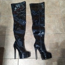 Giaro Zip High Heel Over The Knee High Boots Patent Leather Women&#39;s Sz 3... - £151.91 GBP