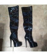 Giaro Zip High Heel Over The Knee High Boots Patent Leather Women&#39;s Sz 3... - £151.80 GBP