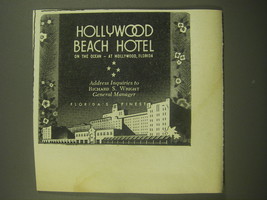 1946 Hollywood Beach Hotel Ad - On the Ocean - $18.49