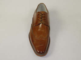 Men's Giovanni Shoes High Quality Leather Wing Tip Derby LINCOLN Tan image 3