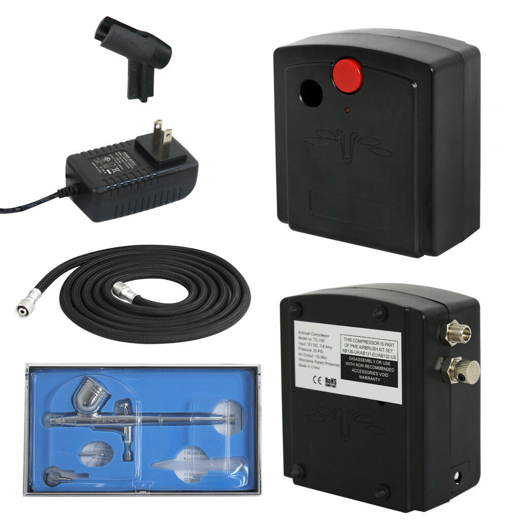 New Airbrush Kit Compressor Nail Art Tattoo Dual-Action Spay Air Brush Gun Set
