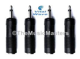 (4) 1/4&quot; Female Jack to 1/8&quot; Male Plug Mono Microphone Audio Mic Adapter... - £9.09 GBP