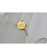 Fine 14K Yellow Gold Vintage 1919 Mexican Dos Pesos Coin Ring Size 9 - £367.47 GBP