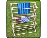 AMISH CLOTHES DRYING RACK 52½&quot; Folding Solid Wood Laundry Hanger Handmad... - $173.99