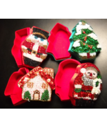 Dillard&#39;s Trimmings Christmas Themed Boxes Festive Sequins and Beads Fou... - £8.64 GBP