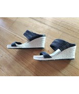 FAB BLACK HUMIDITY LIFESTYLE RAFFIA WEDGE SANDALS SIZE 7 - AS NEW - £10.19 GBP