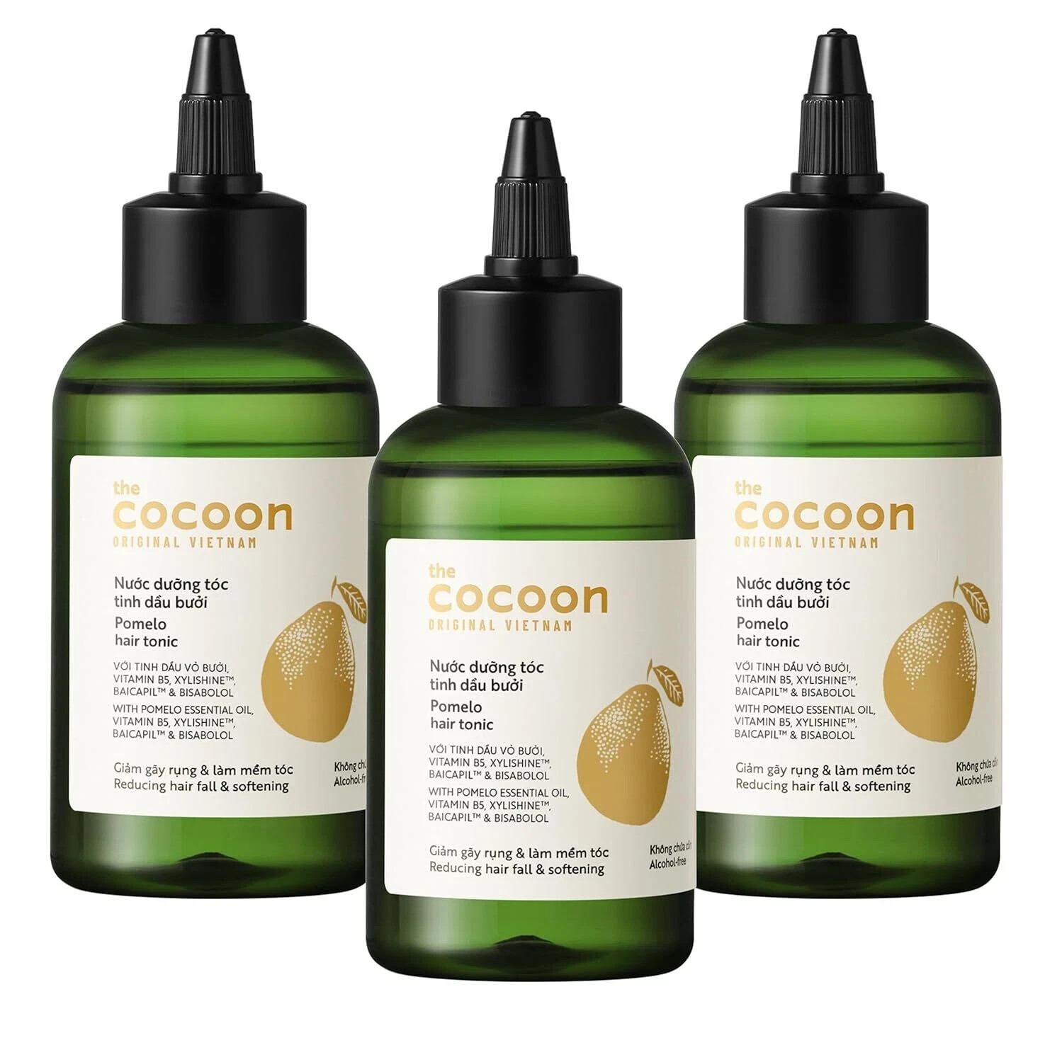 3x 140ml Cocoon Pomelo Hair Tonic Reducing Hair Fall Total 420ml - £41.02 GBP