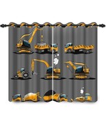 Kids Blackout Curtains, Construction Truck/Digger Yellow/Grey by YONGFOTO - $61.16