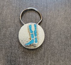 Metal Keychain With Cowboy Boot With Stone Inlay - £3.94 GBP