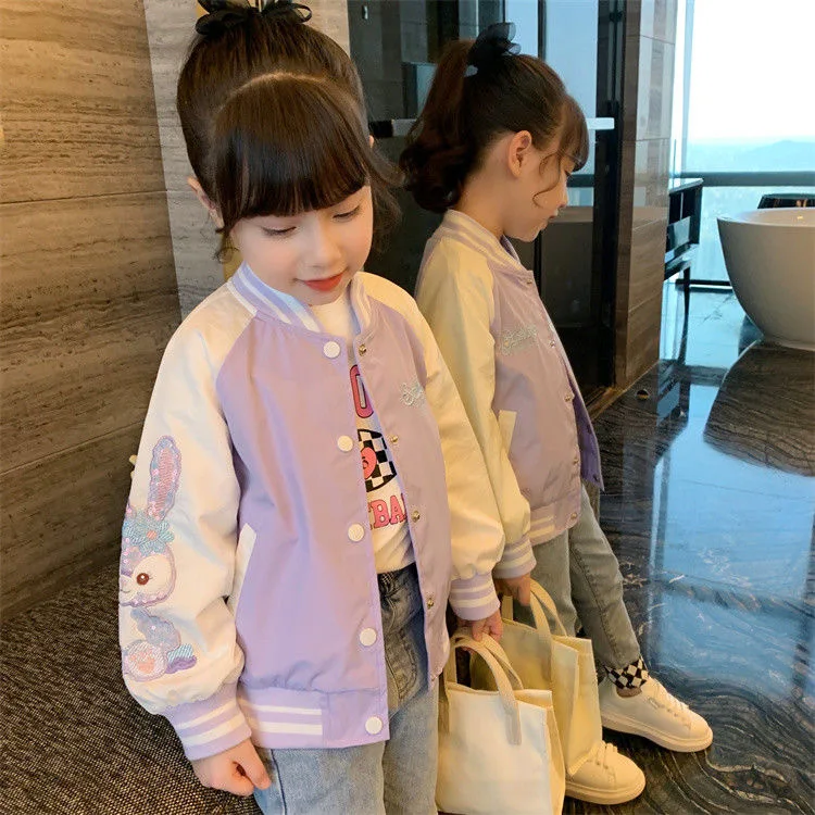 100-160cm  Korean Spring Girls Coat For Kids Cute  Design Baby Kids Winter Child - £112.15 GBP