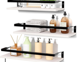 Bathroom Floating Shelves Wall Mounted Shelving with Removable Towel Bar... - $38.16