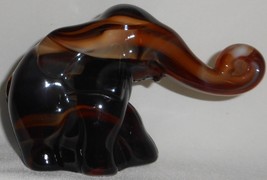 Heisey Mold - Imperial Glass Chocolate Caramel Slag Glass Elephant Figurine Usa - £54.66 GBP